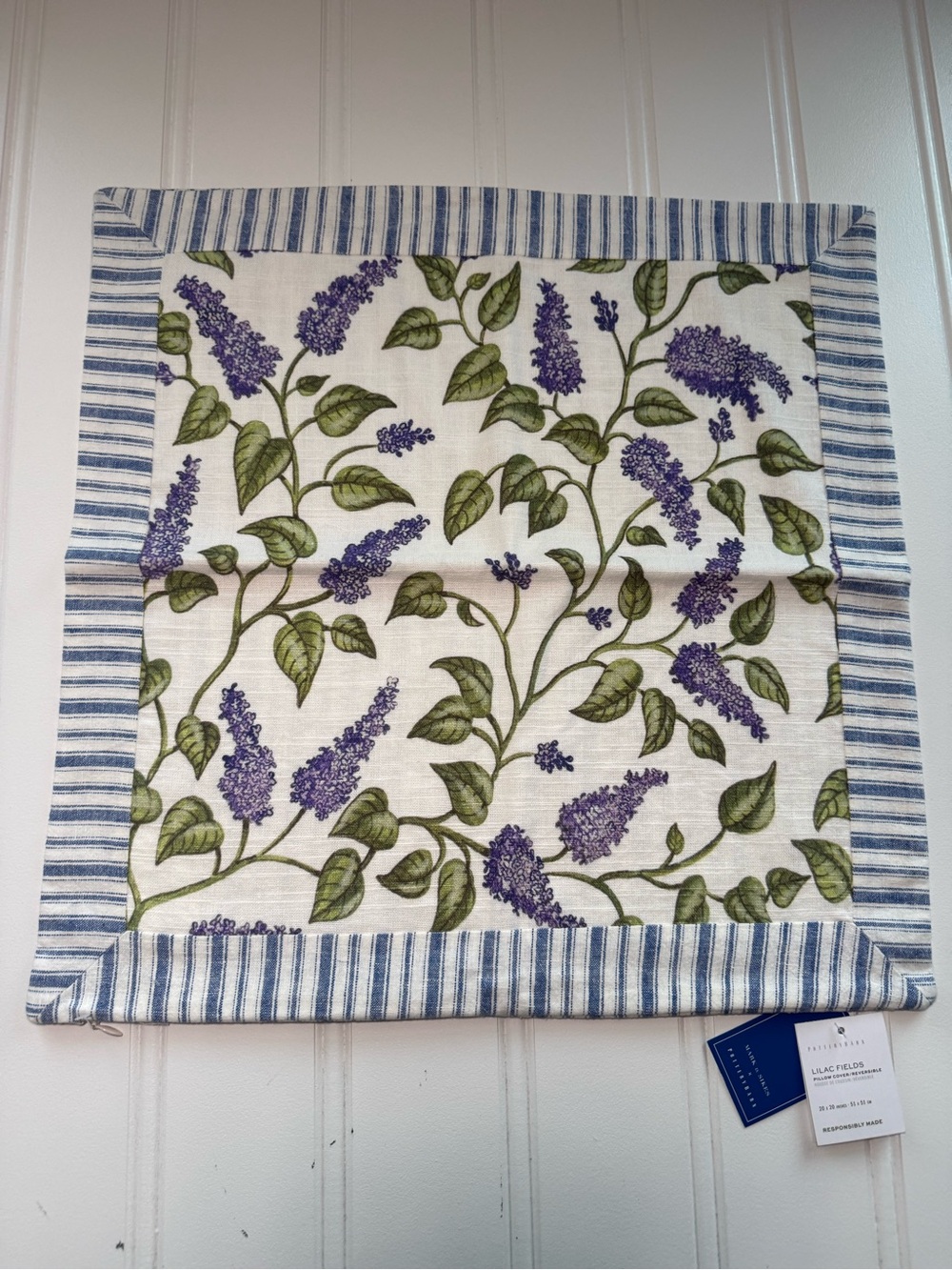 Pottery Barn MARK D. SIKES Lilac Fields Pillow Cover NWT 20"x20" NEW 3224
